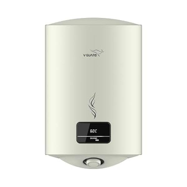 V-Guard Divino DG Geyser 15 Litre Water Heater with Digital Display | Suitable for Hard Water | High Energy Efficiency | Advanced 4 layered Safety | 5 Year Inner Tank Warranty by V-Guard