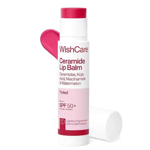WishCare Tinted Lip Balm SPF 50 PA++++ | Brightening Lip Balm for Dark Lips | In-Vivo Tested | Kojic Acid & Niacinamide | For Women | 5g
