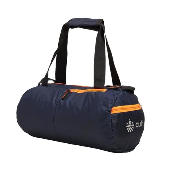 Cult 20 Litre Gym/Duffle Bag for Men & Women – Water Resistant Travel Bag with Spacious Main Compartment, Side Mesh Pocket, Adjustable Shoulder Strap & Durable Zippers - Navy Orange