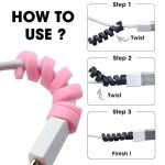 Sounce 25 Pcs Spiral Cable Protectors & Wire Protectors Spring Wire for All Wired Accessories for USB Charger, Data Cable, Headphones, MacBook, Laptop, Elastic Cord Saver