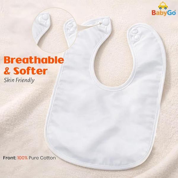 Waterproof Baby Bibs | Spill-Resistant Apron Feeding Bibs for 6–12 Months, Soft & Absorbent Fast-Dry Cotton, Durable, Lightweight, Washable & Reusable  | Set of 6