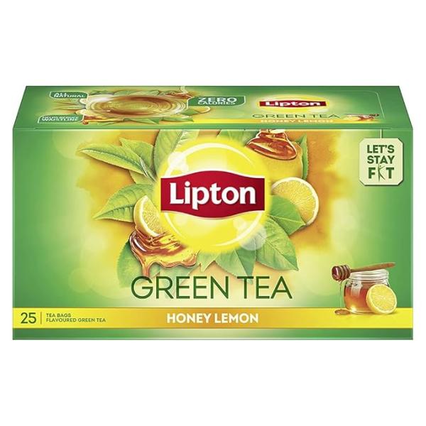 Lipton Green Tea, Honey Lemon, 25 Tea Bags, for Sustainable Weight Loss, with Catechins to Boost Metabolism, Zero Added Sugar, All Natural Ingredients