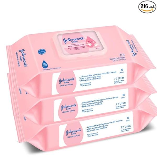 Baby Wet Wipes x 3 | Alcohol & Soap Free | Prevents Rashes & Redness | with 3X Moisturising Lotion  Enriched with Glycerin | Non-Irritating Fragrance | PH Balanced