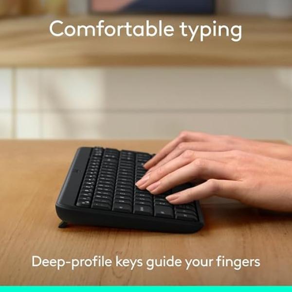 Logitech K250 Bluetooth Keyboard with Numpad, Easy Connectivity, Compact Wireless Keyboard Made with Recycled Plastic, Spill-Resistant, Comfortable Keys - Windows/MacOS