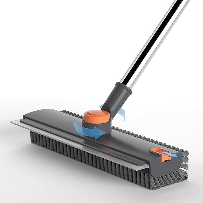 3 in 1 Bathroom Cleaning Brush with Wiper - Heavy Duty Long Handle 360° Rotate Floor Scrubber Brush, Tiles Cleaning, Floor Scrub for Kitchen and Bathroom ALLl