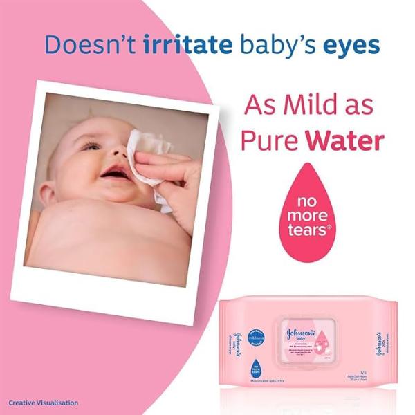 Johnson's Baby Wet Wipes | 504 Wipes | Alcohol & Soap Free | Prevents Rashes & Redness | with 3X Moisturising Lotion | As Mild as Pure Water | Enriched with Glycerin