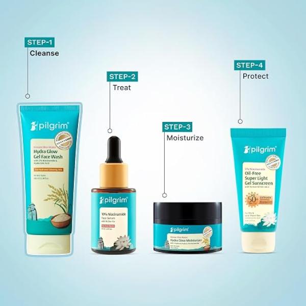 Pilgrim Korean Rice Water Hydra Glow Face Wash with 2% Niacinamide - 100ml