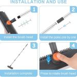 3 in 1 Bathroom Cleaning Brush with Wiper - Heavy Duty Long Handle 360° Rotate Floor Scrubber Brush, Tiles Cleaning, Floor Scrub for Kitchen and Bathroom ALLl