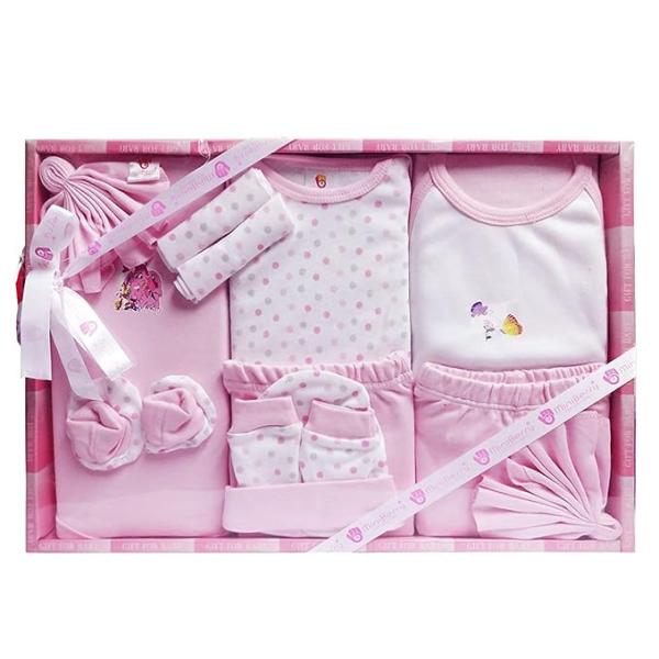 Unisex Kids Cotton Solid Clothing Gift Set -13 Pieces