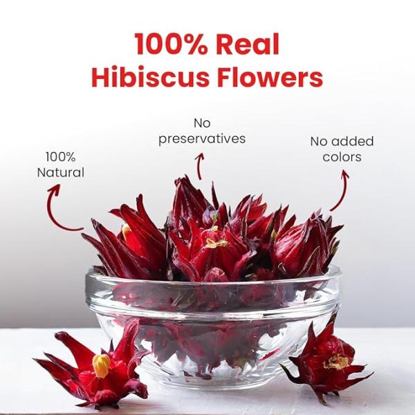 BLUE TEA - Hibiscus Flower Tea - 100g | SKIN GLOW ENHANCING TEA | Caffeine Free - Flower Based - Tangy Flavor