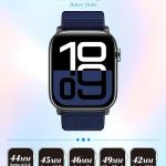 Compatible with Apple Watch Series 11/10/9/8/7/6/5/4/3/2/1 SE3 SE2 SE Ultra3/2/1, 38mm 40mm 41mm 42mm 44mm 45mm 46mm 49mm, Soft Adjustable Fabric Velcro Replacement Strap