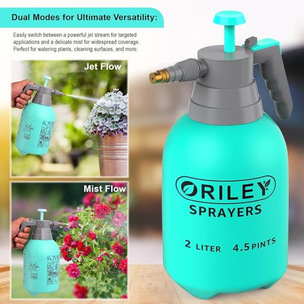 ORILEY 2 LTR Multipurpose Classic Sprayer Hand Powered Water Spray Bottle for Gardening Sanitising Car & Bike Wash Home & Garden
