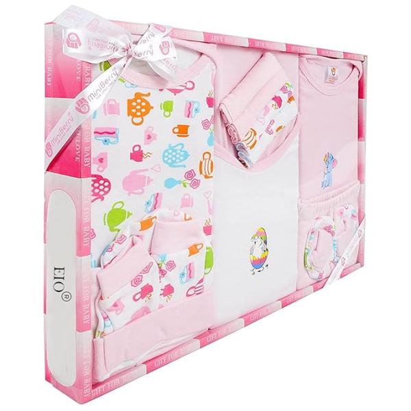 Unisex Kids Cotton Solid Clothing Gift Set -13 Pieces
