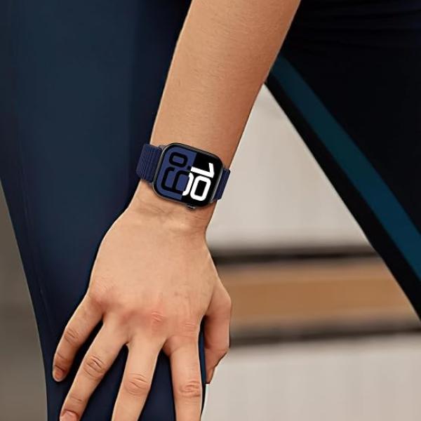 Compatible with Apple Watch Series 11/10/9/8/7/6/5/4/3/2/1 SE3 SE2 SE Ultra3/2/1, 38mm 40mm 41mm 42mm 44mm 45mm 46mm 49mm, Soft Adjustable Fabric Velcro Replacement Strap