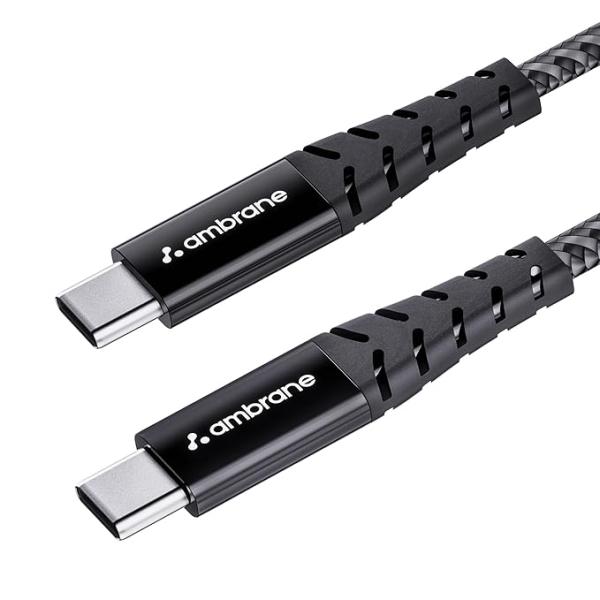 Unbreakable 60W Fast Charging 1.5M Braided Type C to Type C Cable for Smartphones, Tablets, Laptops & Other Type C Devices, PD Technology, 480Mbps Data Sync