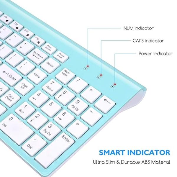 cimetech Wireless Keyboard and Mouse Combo, 2.4G Comfortable Ultra Slim Ergonomic Keyboard, Plug and Play Compact Full Size Keyboard for Mac, Windows, Laptop, Tablet, Computer
