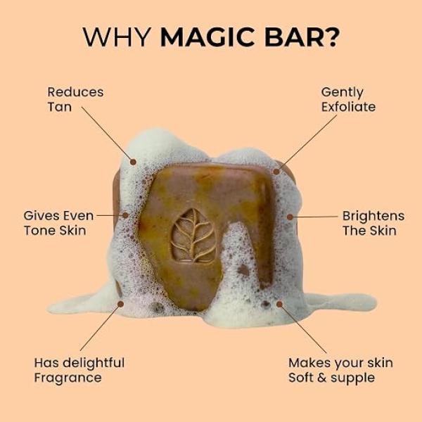Ghar Soaps Sandalwood & Saffron Magic Bar For Bath | Paraben Free | Chandan & Kesar Bath Soap | Handmade Soaps For Glowing | Skin Brightening Soap For Men & Women