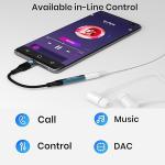 iKonnect C Pro Type C to 3.5 mm Audio Jack Connector with DAC Headphone Converter Adapter Compatible with iPhone 15 Pro Max/15 Pro/15 Plus, Galaxy S23/S22/S21/S208  Type C Phones