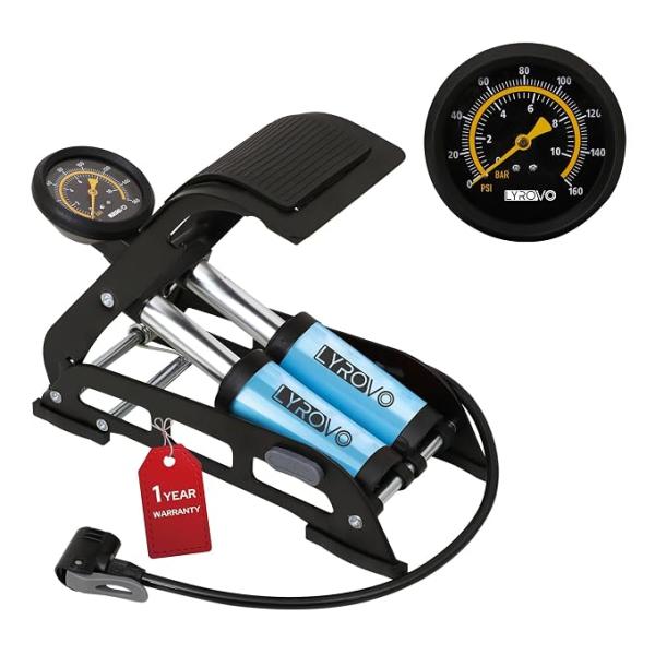 Lyrovo Tyre Inflator for Car Manual - Double Cylinder Portable Foot Air Pump forALL TYPE OF VICHELS