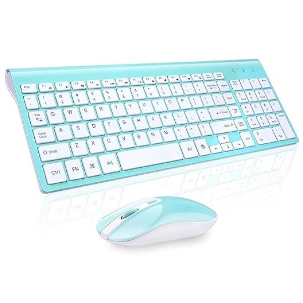 cimetech Wireless Keyboard and Mouse Combo, 2.4G Comfortable Ultra Slim Ergonomic Keyboard, Plug and Play Compact Full Size Keyboard for Mac, Windows, Laptop, Tablet, Computer