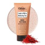 Ghar Soaps De-Tan Face Wash | For Tan Reducing, Brightening & Glowing Skin | With Sandalwood, Saffron, Coconut Oil & Goat milk | For All Skin Types | 100ml