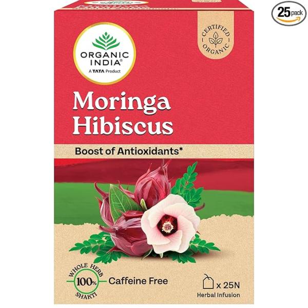 Organic India Moringa Hibiscus Herbal Infusion, 25 Bags