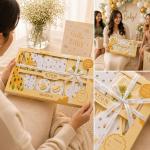 Premium Newborn Baby Gift Set (13 Pieces) | 100% Cotton Baby Clothing Set | 0-3 Months | Baby Shower and Welcome Gift Box