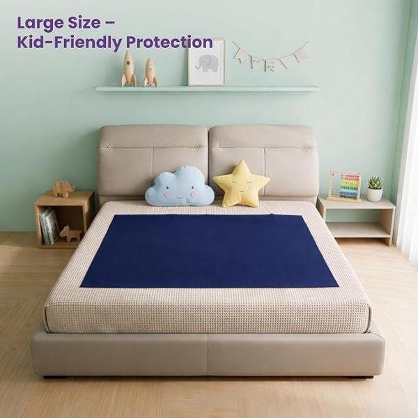 MY ARMOR Baby Dry Sheet for New Born Baby, Anti-Piling Waterproof Mattress Protector for Bed (Quick Drying/Extra Absorbent Dry Sheet for Bed) - Large Size 100x140 cm with Pack of 1