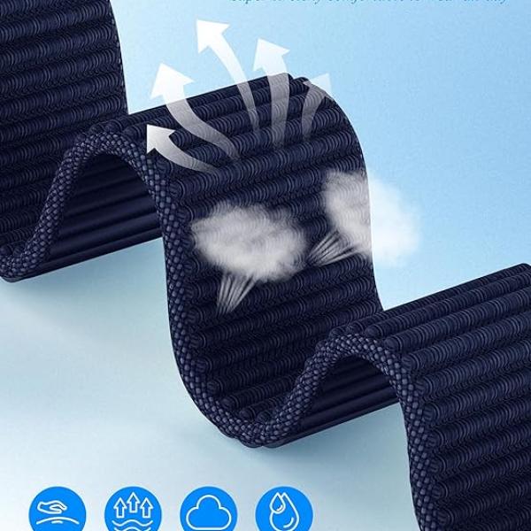Compatible with Apple Watch Series 11/10/9/8/7/6/5/4/3/2/1 SE3 SE2 SE Ultra3/2/1, 38mm 40mm 41mm 42mm 44mm 45mm 46mm 49mm, Soft Adjustable Fabric Velcro Replacement Strap