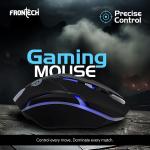 Frontech Wired Gaming Keyboard and Mouse Combo, Metal Base Keyboard with RGB Backlit Key, RGB Optical Mouse with 6 Buttons & 2400 DPI, USB Plug & Play, 1 Year Warranty